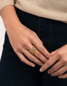 Anillo Mini Bomb Enamel Acero Baño Oro