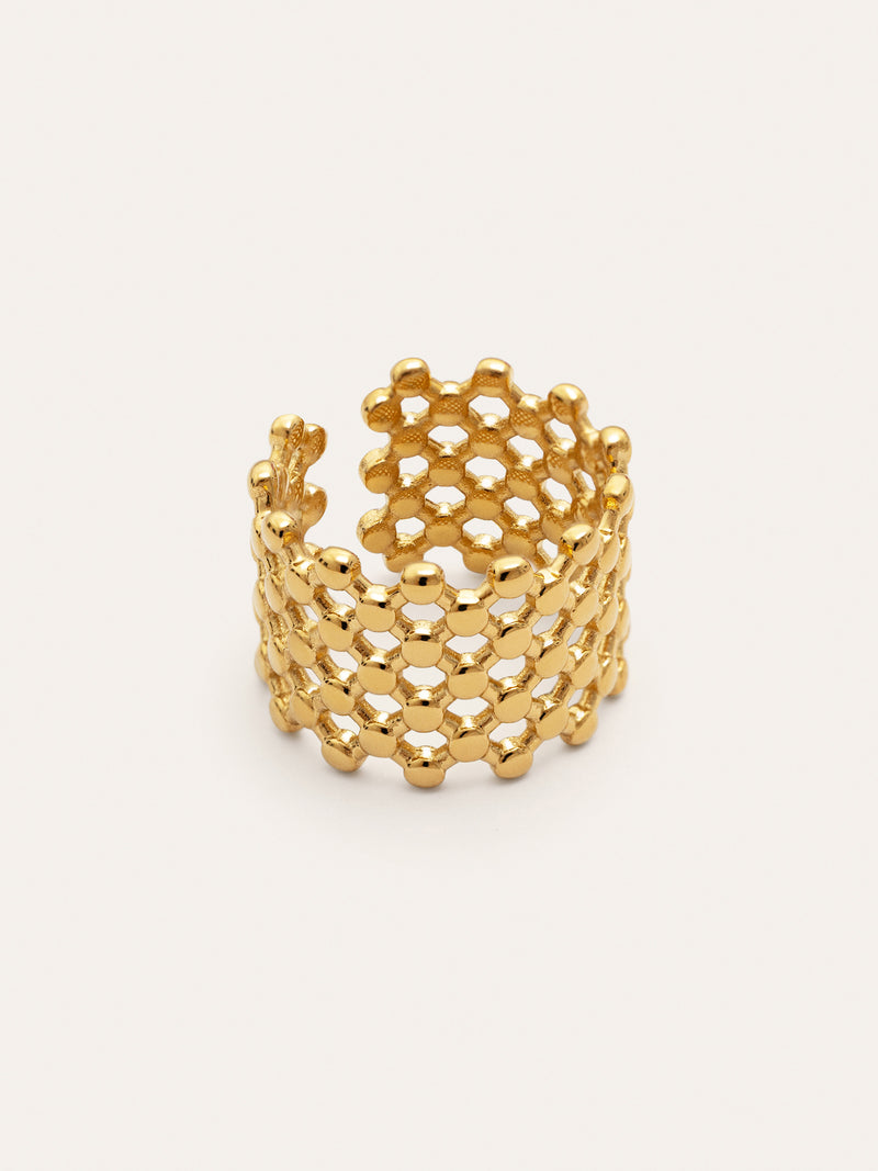 Anillo Mini Bomb Acero Baño Oro