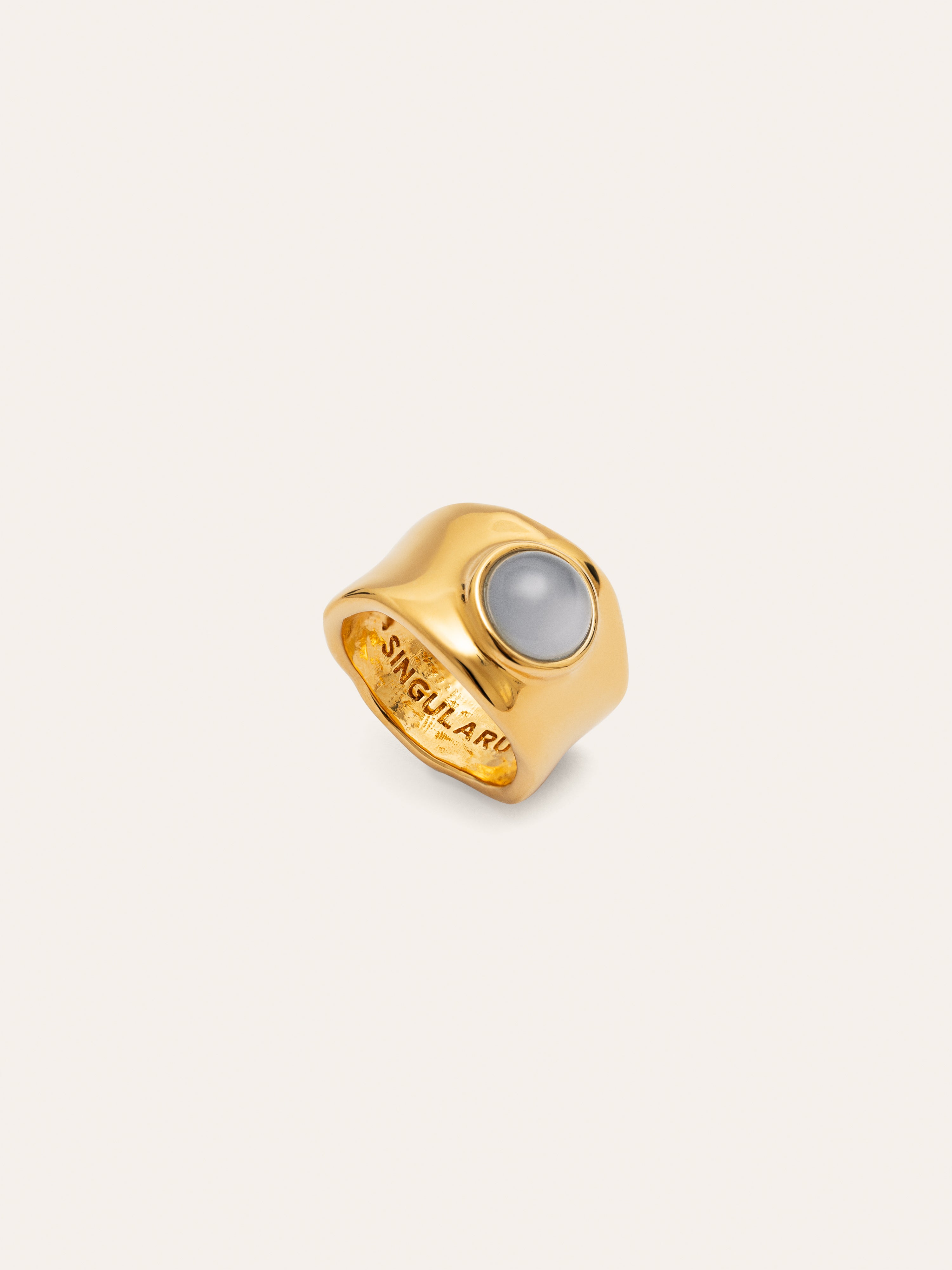 Anillo My Blue Stone Baño Oro