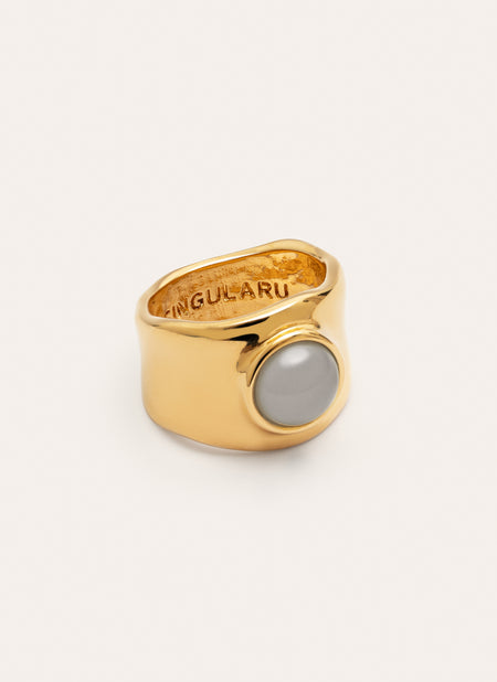 Anillo My Blue Stone Baño Oro