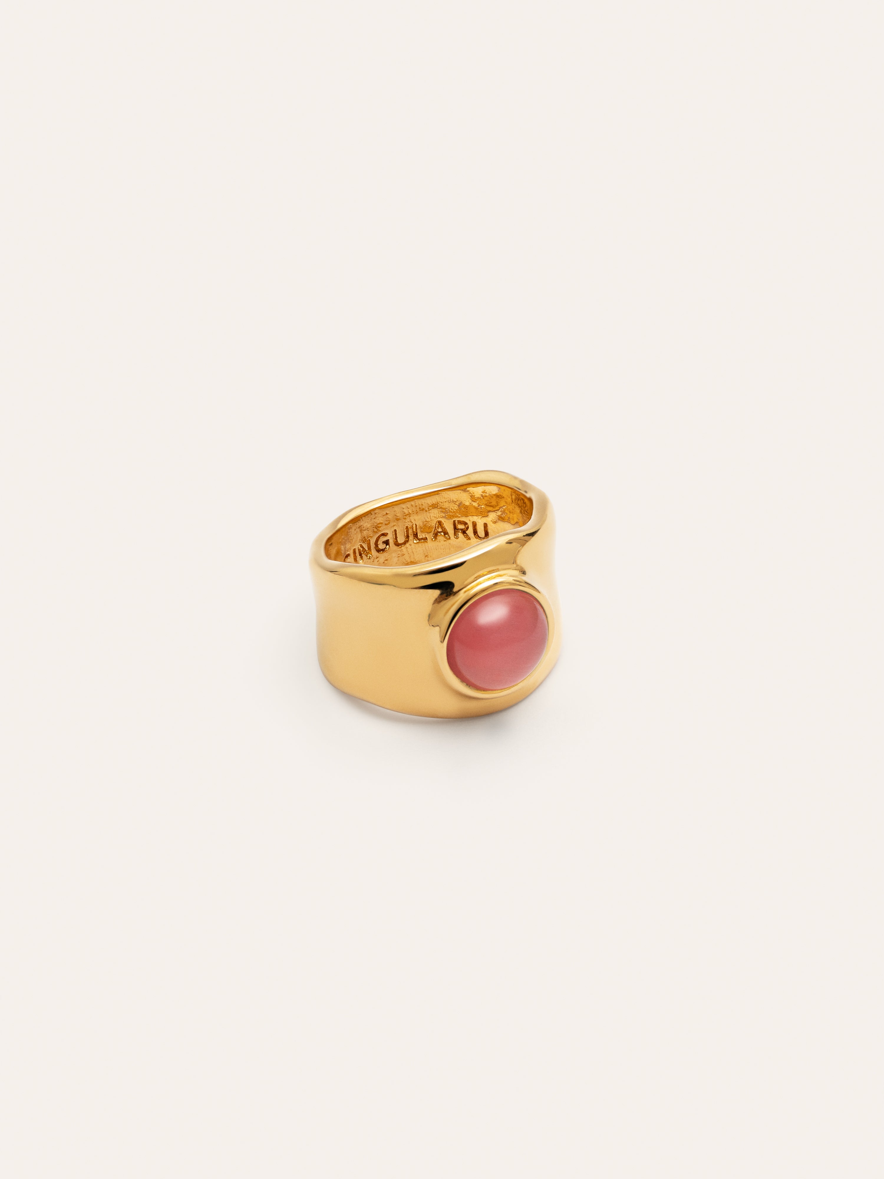 Anillo My Pink Stone Baño Oro