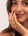Anillo My Cianita Acero Baño Oro