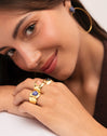 Anillo My Cianita Acero Baño Oro