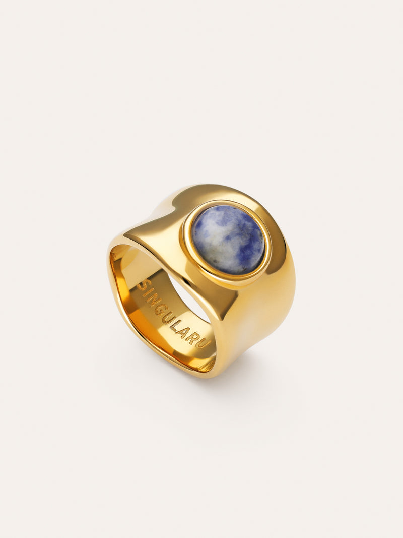 Anillo My Cianita Acero Baño Oro