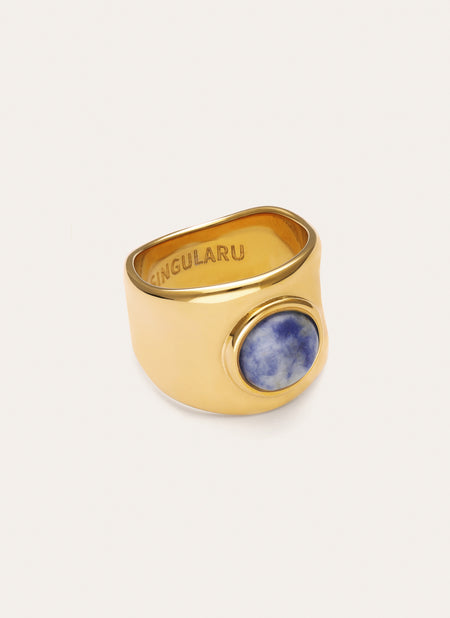 Ring My Cianiet Staal verguld met goud