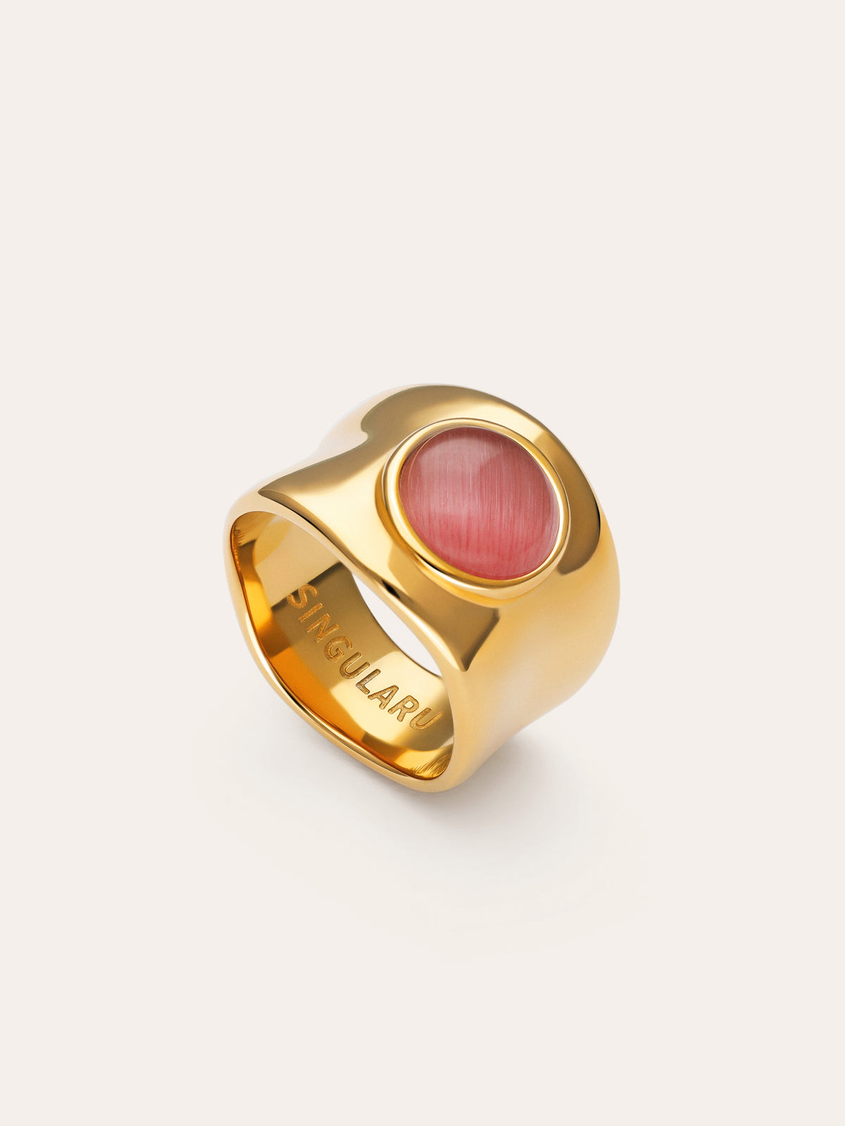 Imagen detalle de Ring My Pink Stone Edelstahl mit 18kt Goldbeschichtung