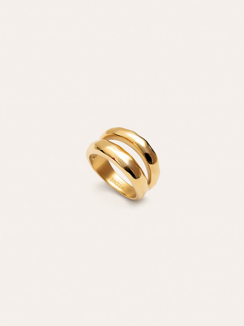 Anillo Oceana Acero Baño Oro