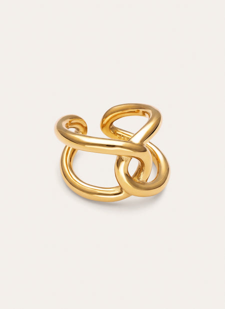 Ring One Link Edelstahl mit 18kt Goldbeschichtung