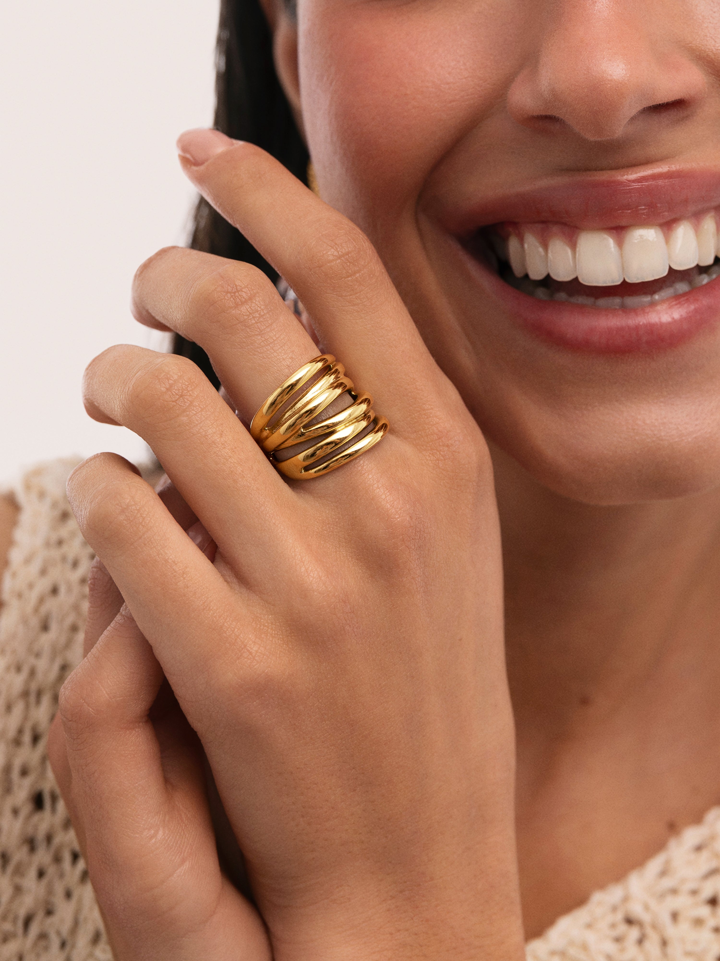 Ondina Ring Gold Plated Steel