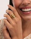 Ring Ondina Staal Verguld met Goud - puesto en modelo