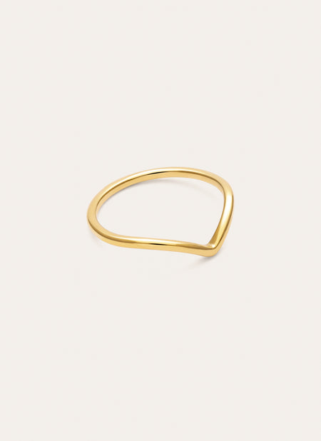 Peak Steel Ring, Gold-Plated