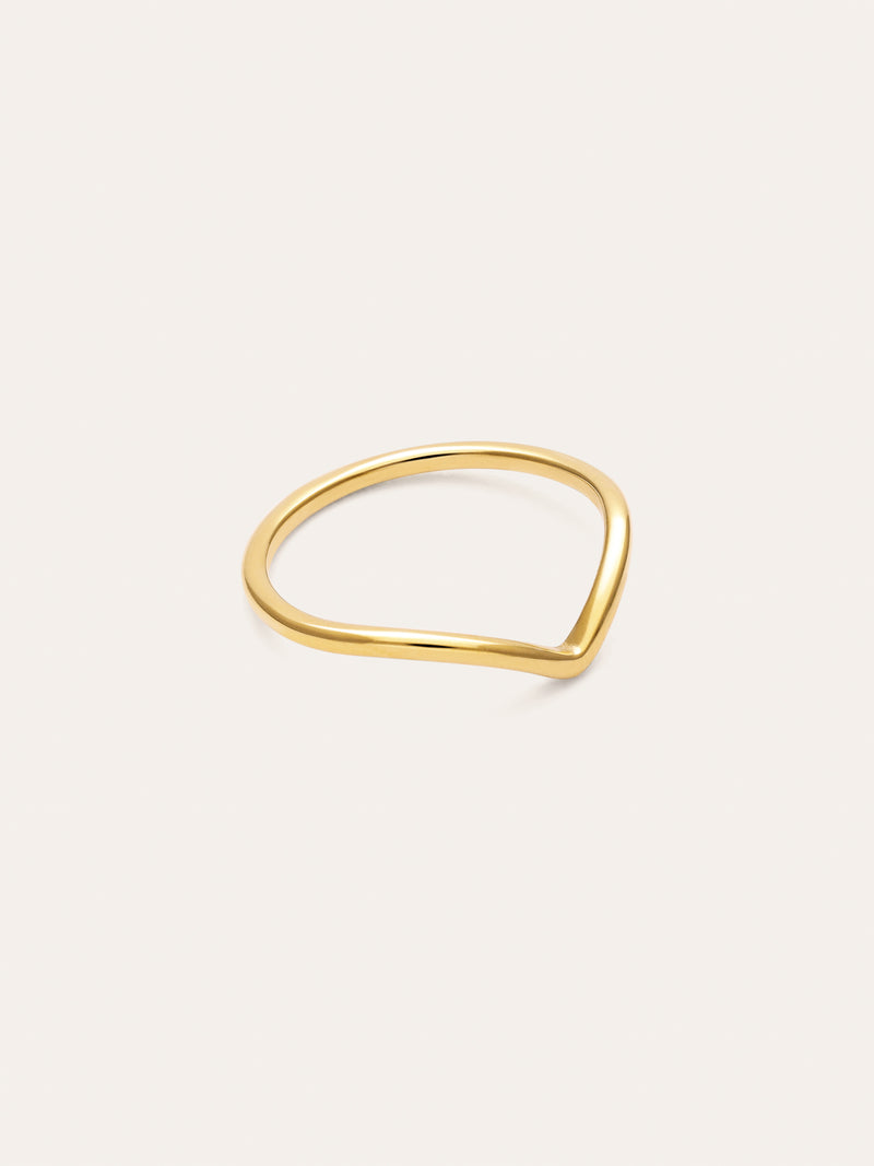 Peak Steel Ring, Gold-Plated