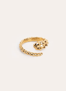 Pyramid Snake Gold Ring 