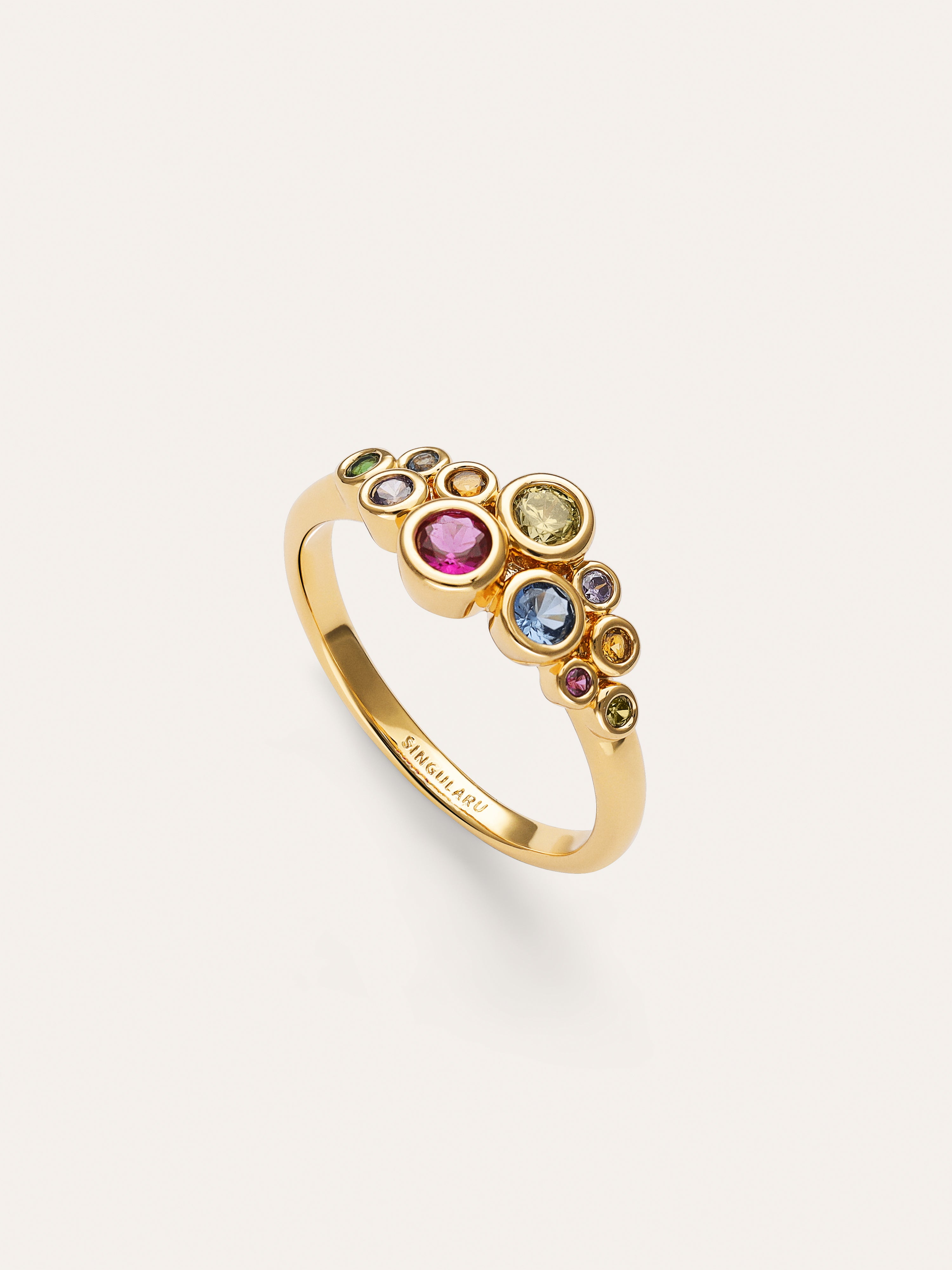 Rainbow Bubbles Gold Ring