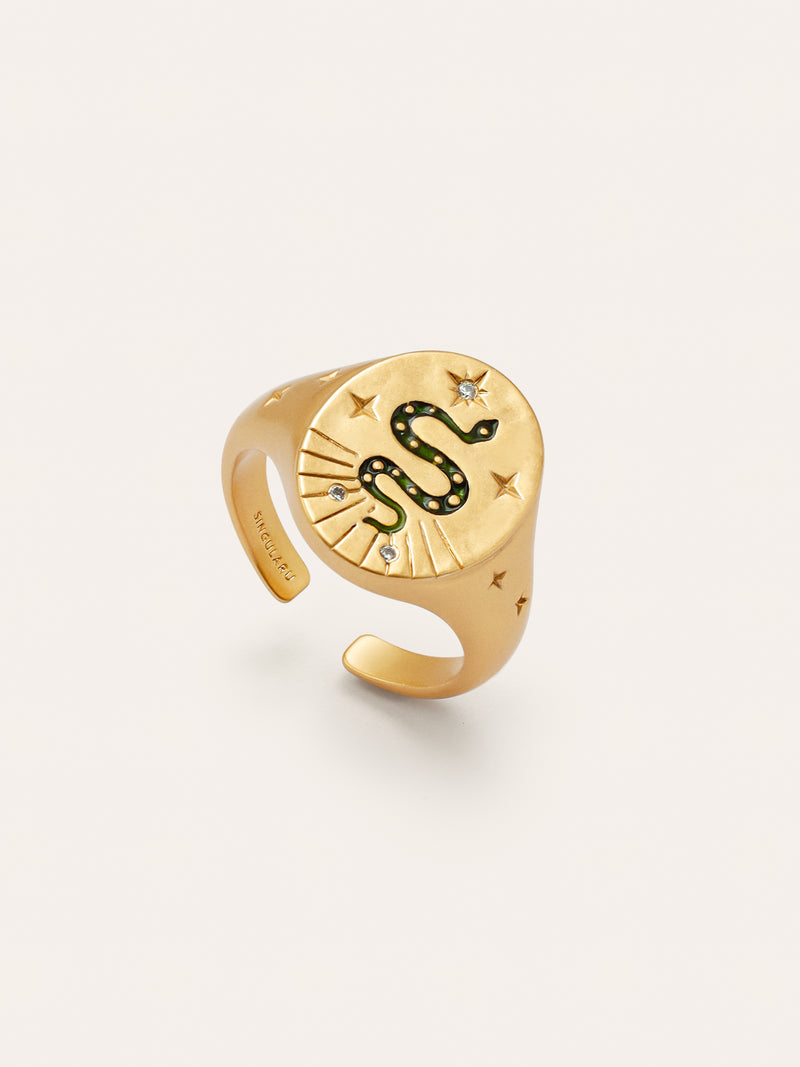 Mystic Snake Gold Ring 