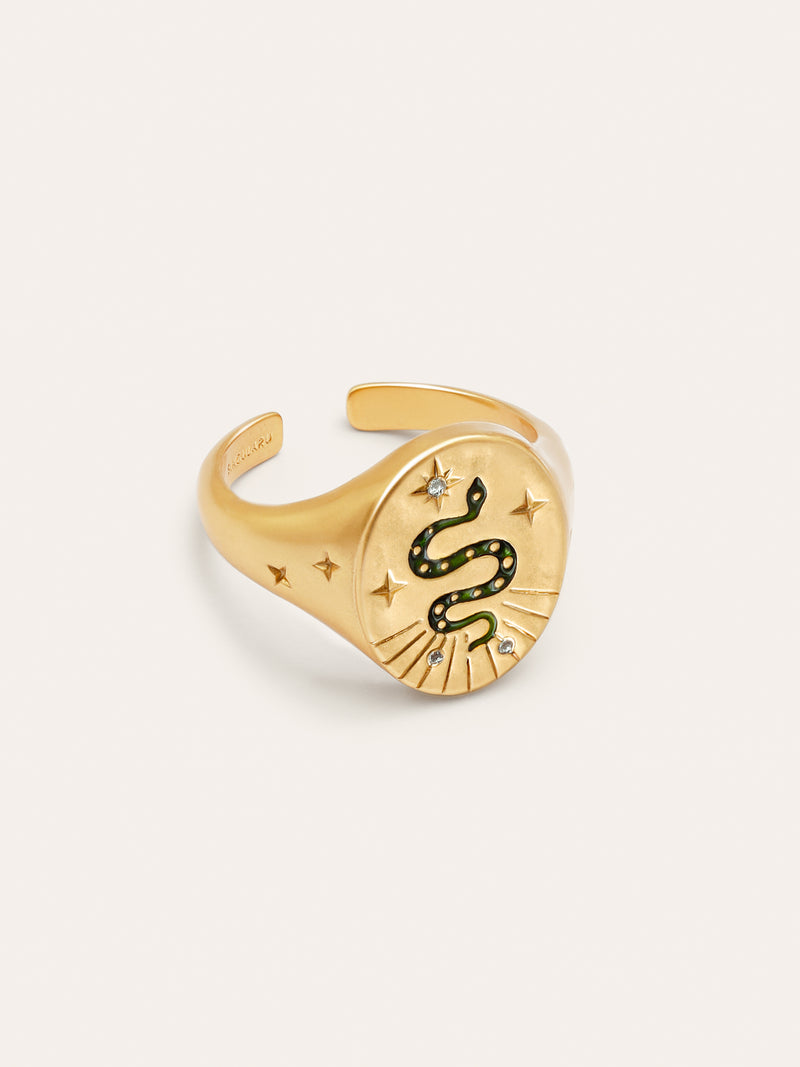 Mystic Snake Gold Ring 