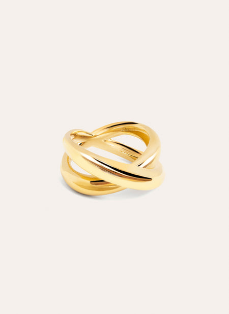 Single Cross Gold Ring