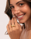Single Cross Steel Gold-Plated Ring