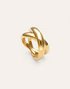 Single Cross Steel Gold-Plated Ring
