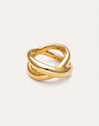 Single Cross Steel Gold-Plated Ring