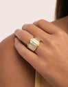 Anillo Siren Shells Acero Baño Oro