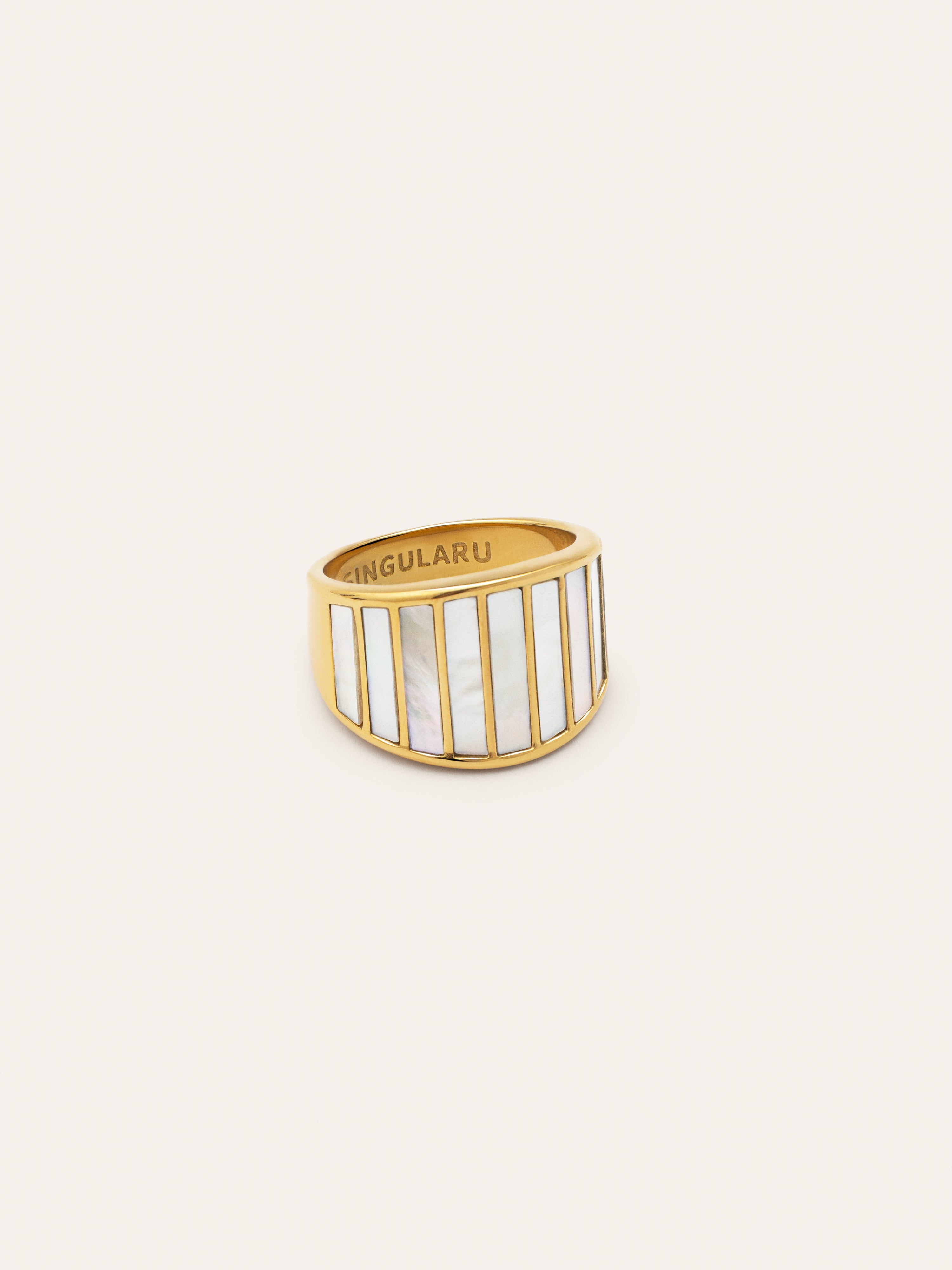 Anillo Siren Shells Acero Baño Oro