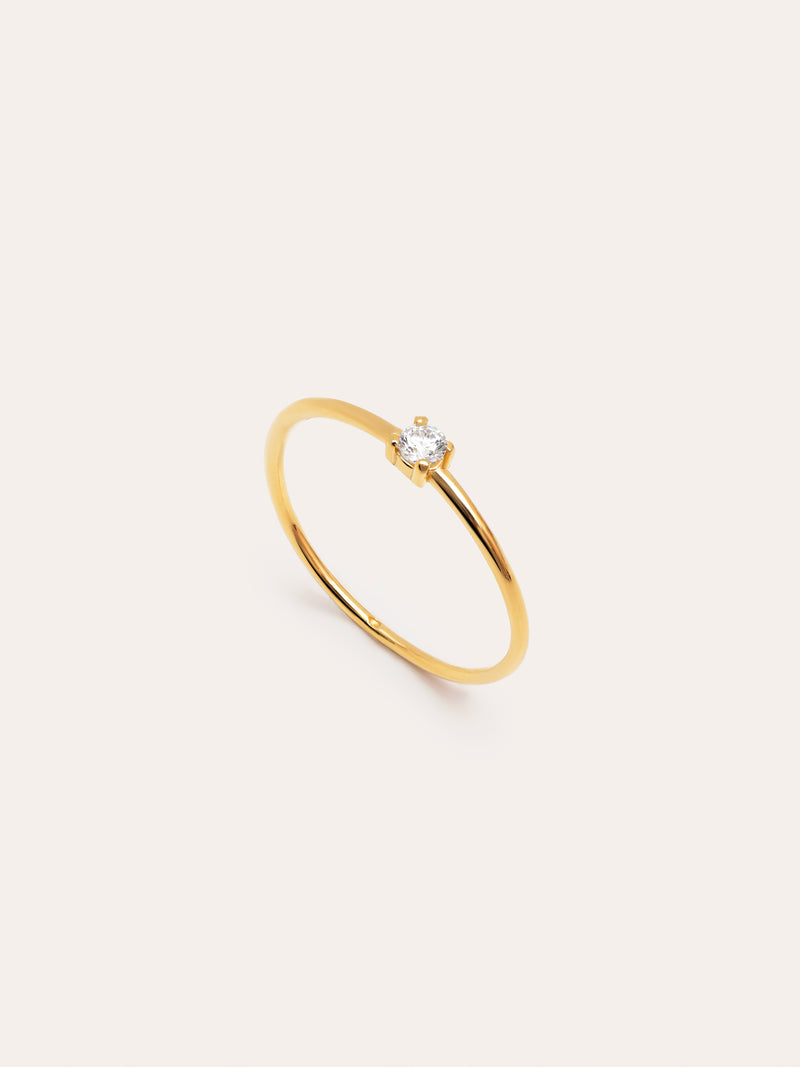 Single Spark Ring Silber, vergoldet