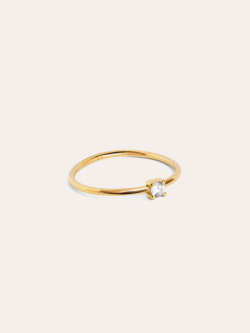 Single Spark Ring Silber, vergoldet