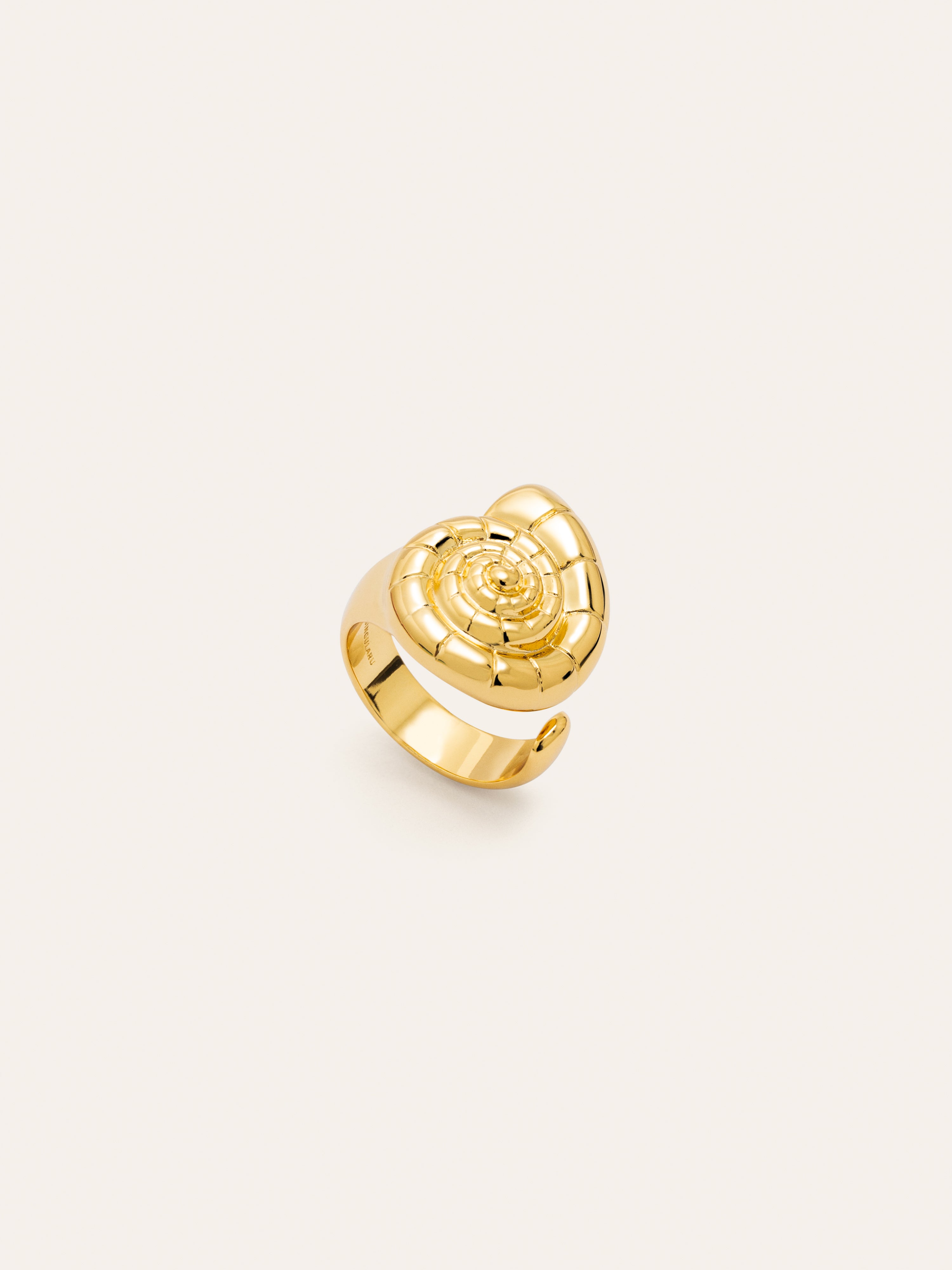 Anillo Snail Shell Baño Oro