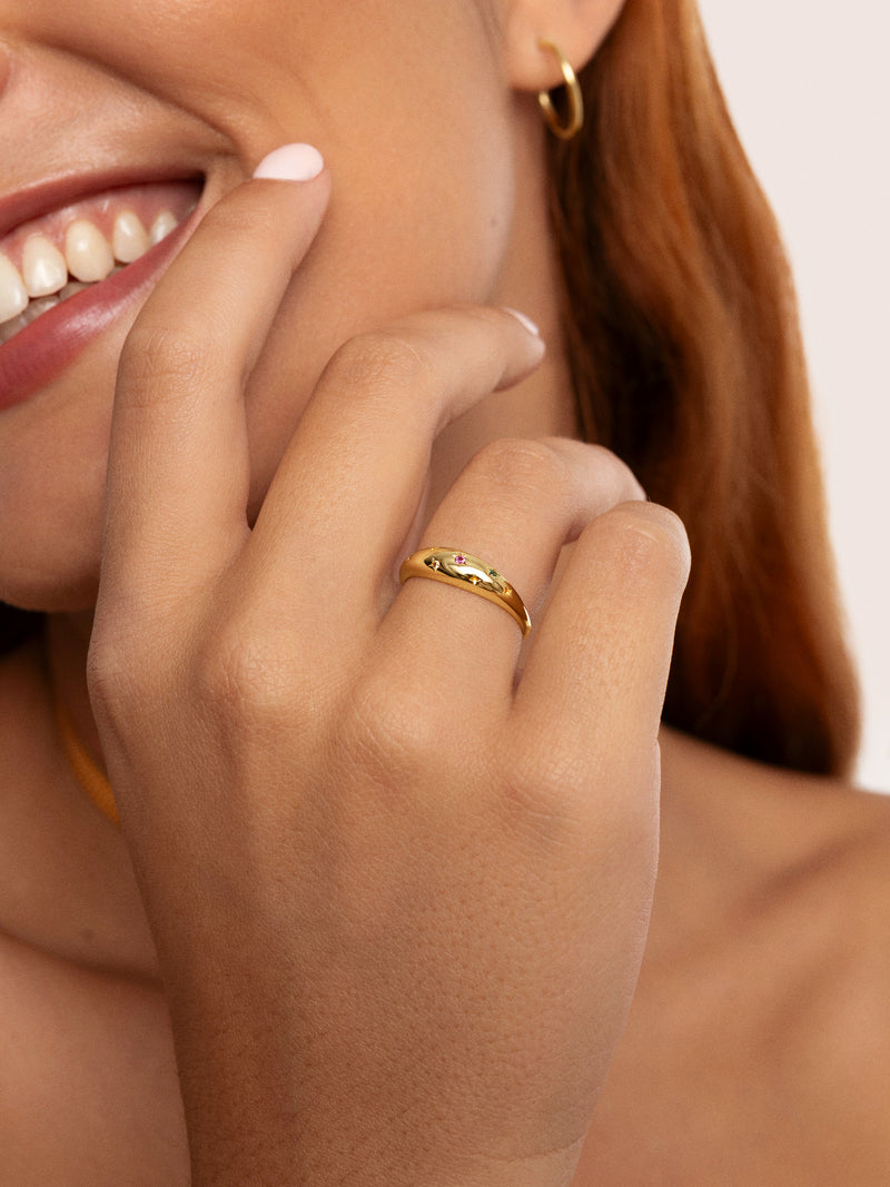 Spark Color Ring, vergoldet