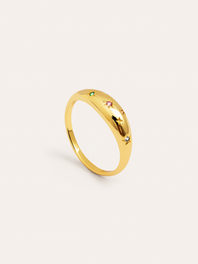 Spark Color Ring, vergoldet