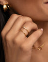 Bague Spiral Spark Plaqué Or - puesto en modelo