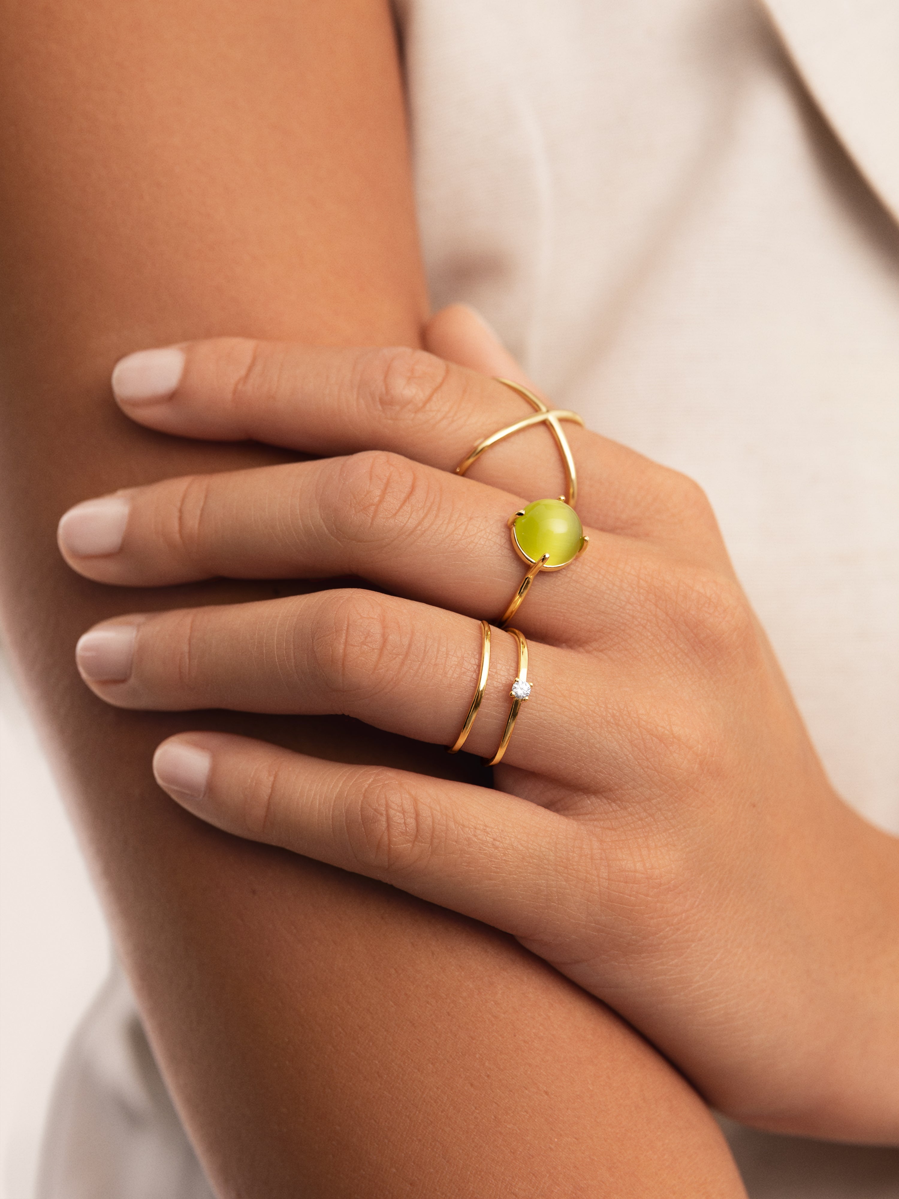 Spiral Spark Gold Ring