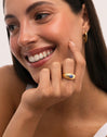 Anillo Sunbeam Azul Baño Oro