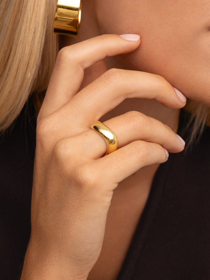 Tina Ring Edelstahl, vergoldet