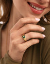 Ring Kleeblatt Achat 18kt vergoldet