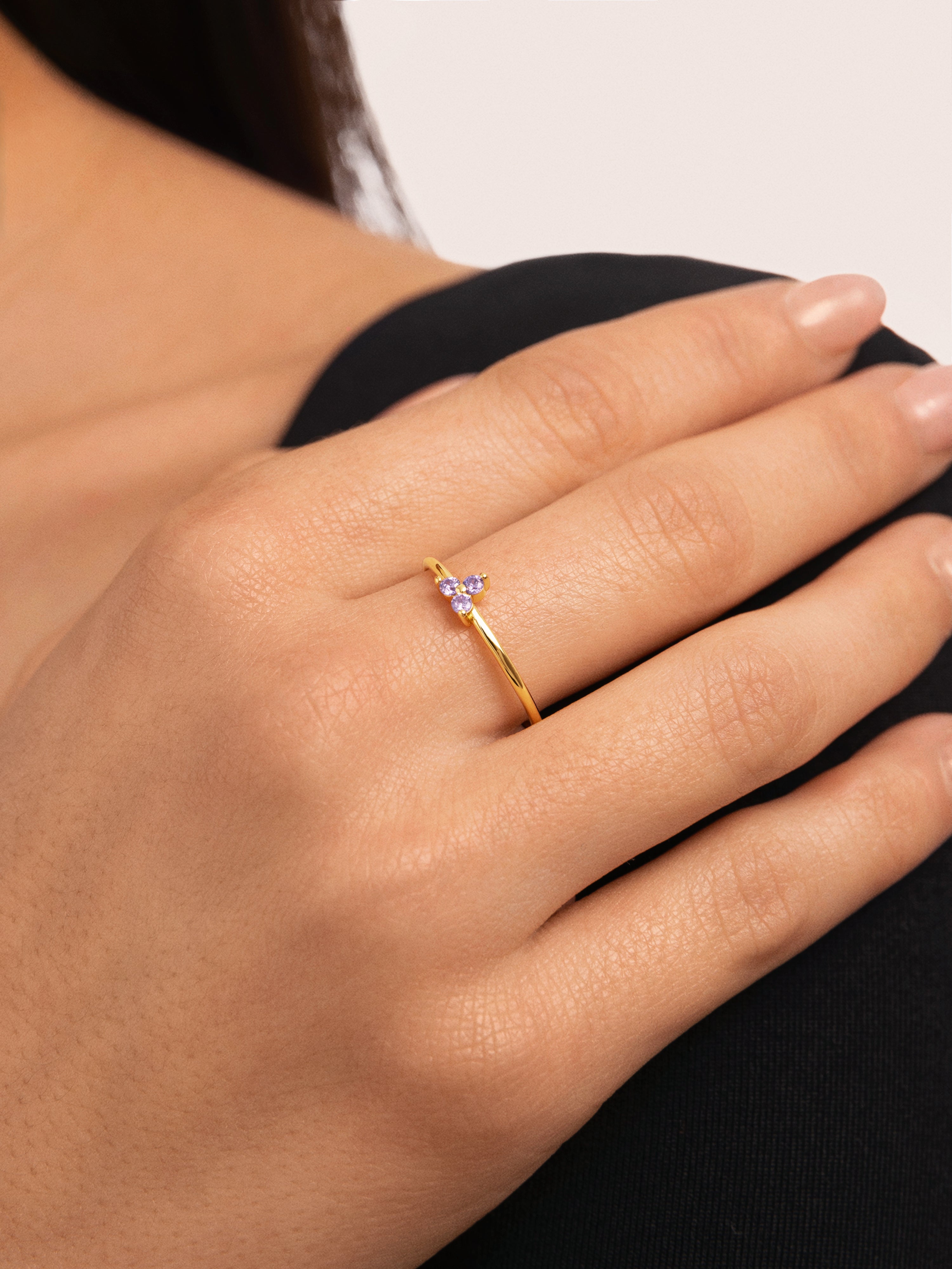 Anello Trebol Lavande placcato Oro