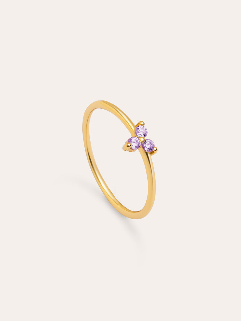 Anello Trebol Lavande placcato Oro