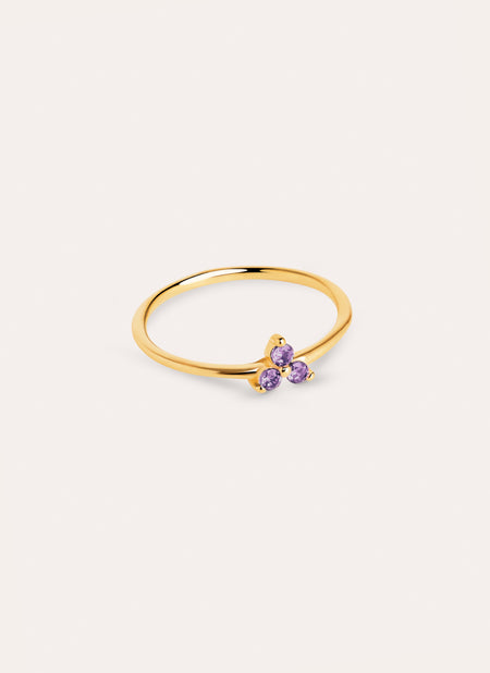Anello Trebol Lavande placcato Oro
