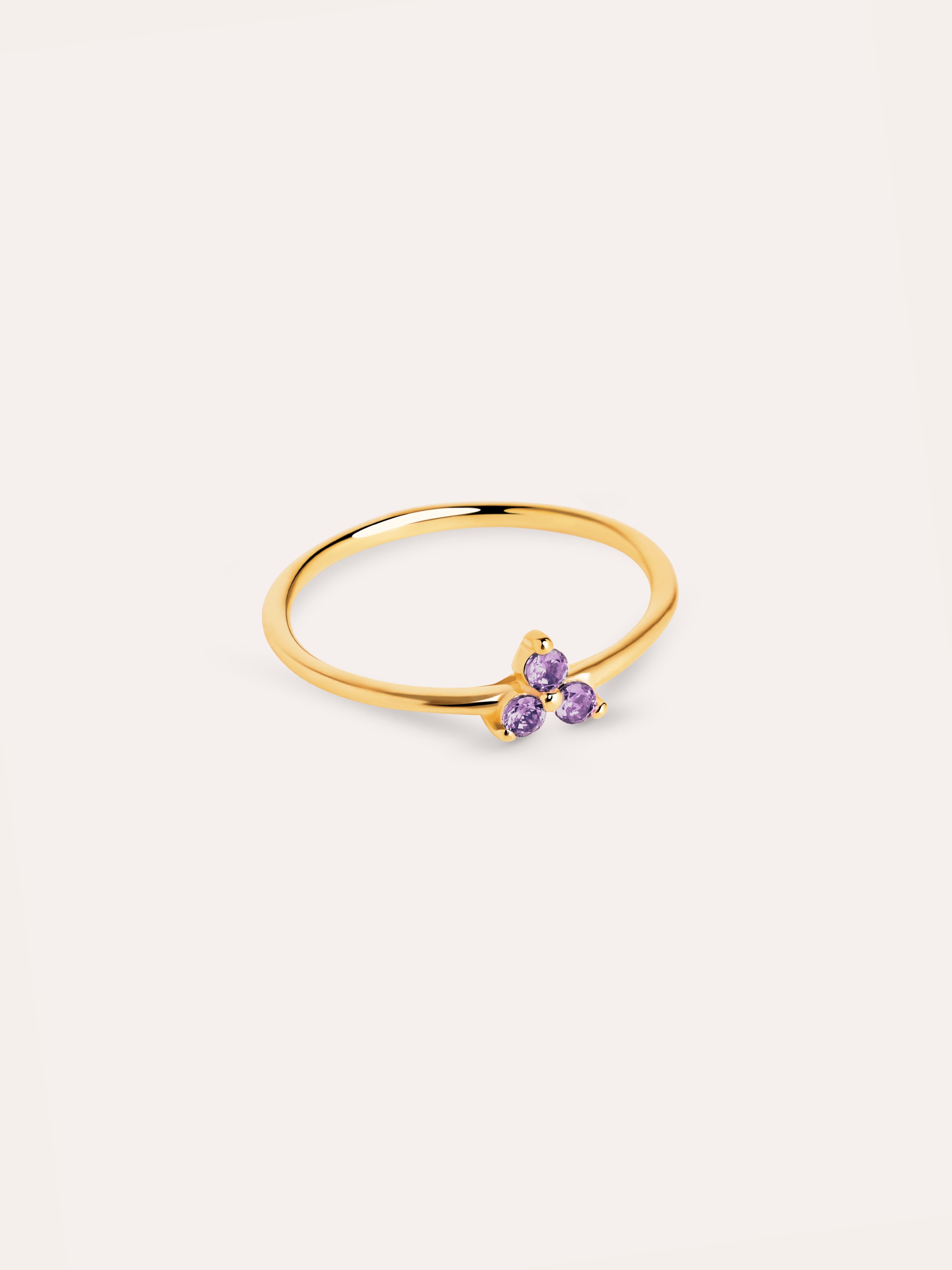 Anello Trebol Lavande placcato Oro