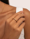 Anillo Tressia Plata Baño Oro
