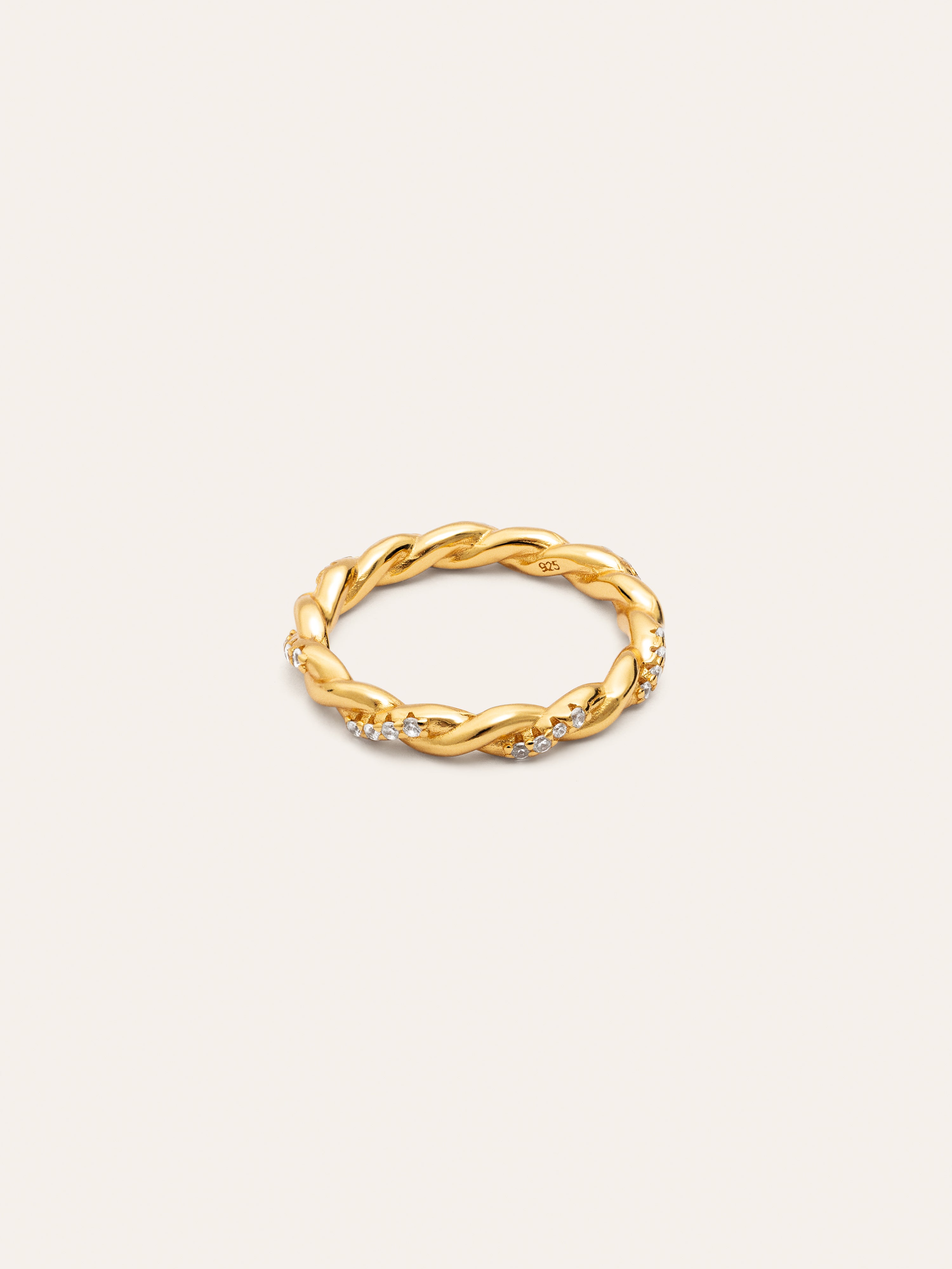 Anillo Tressia Plata Baño Oro