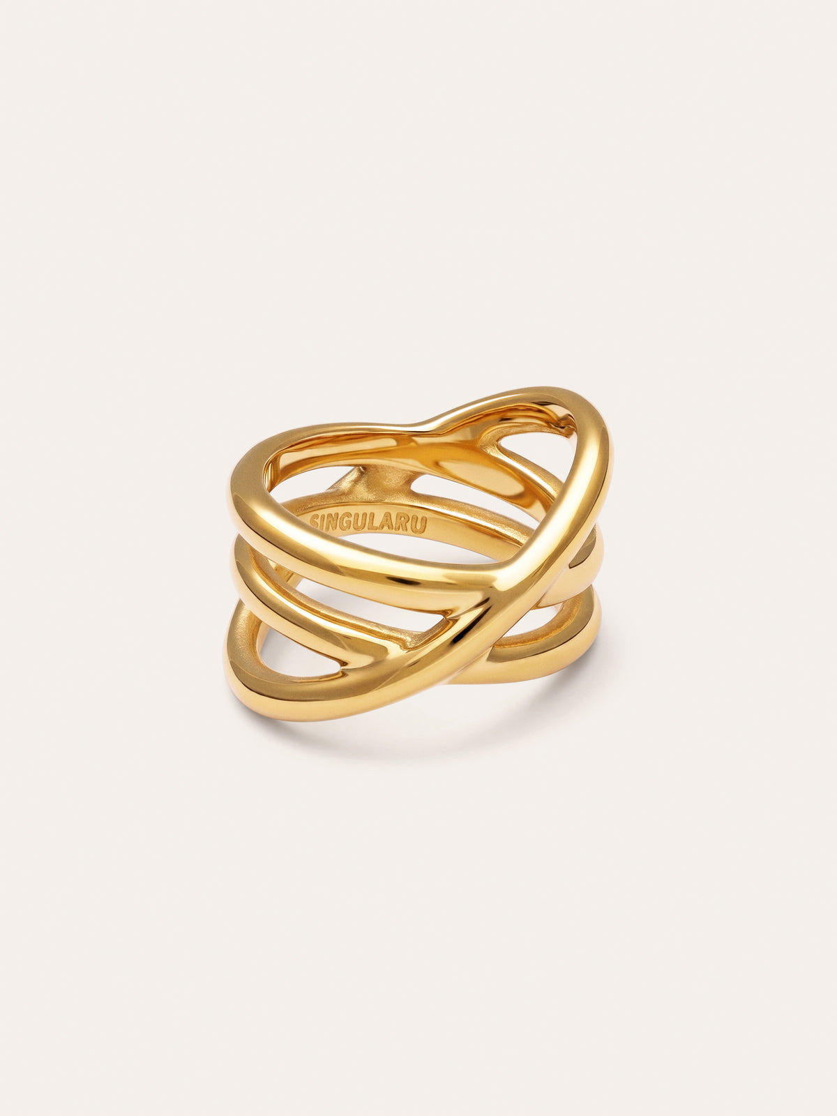 Trinity Ring Edelstahl mit 18kt Goldbeschichtung