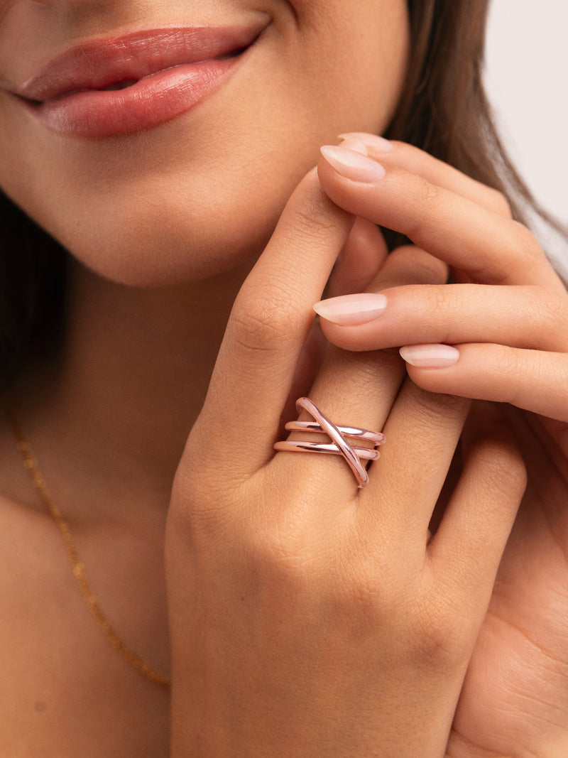 Trinity-Ring Edelstahl Roségoldbeschichtung