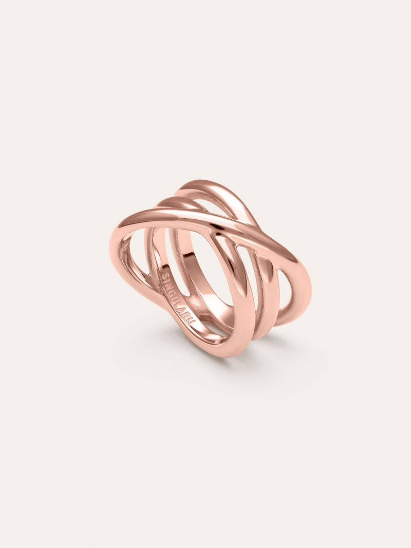 Trinity-Ring Edelstahl Roségoldbeschichtung