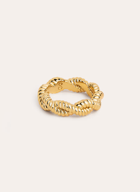 Anillo Twister Baño Oro