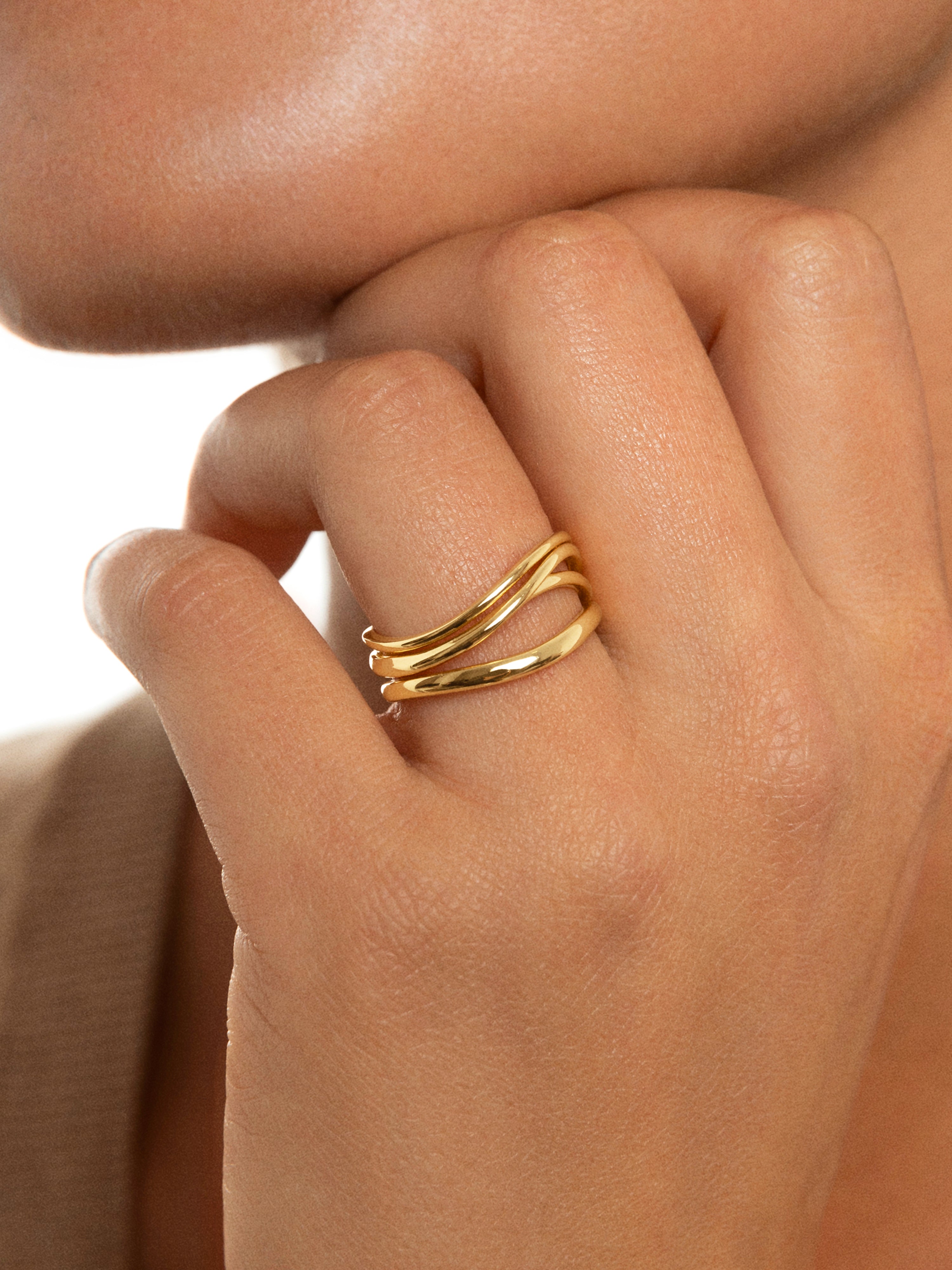 Waves Gold Ring 