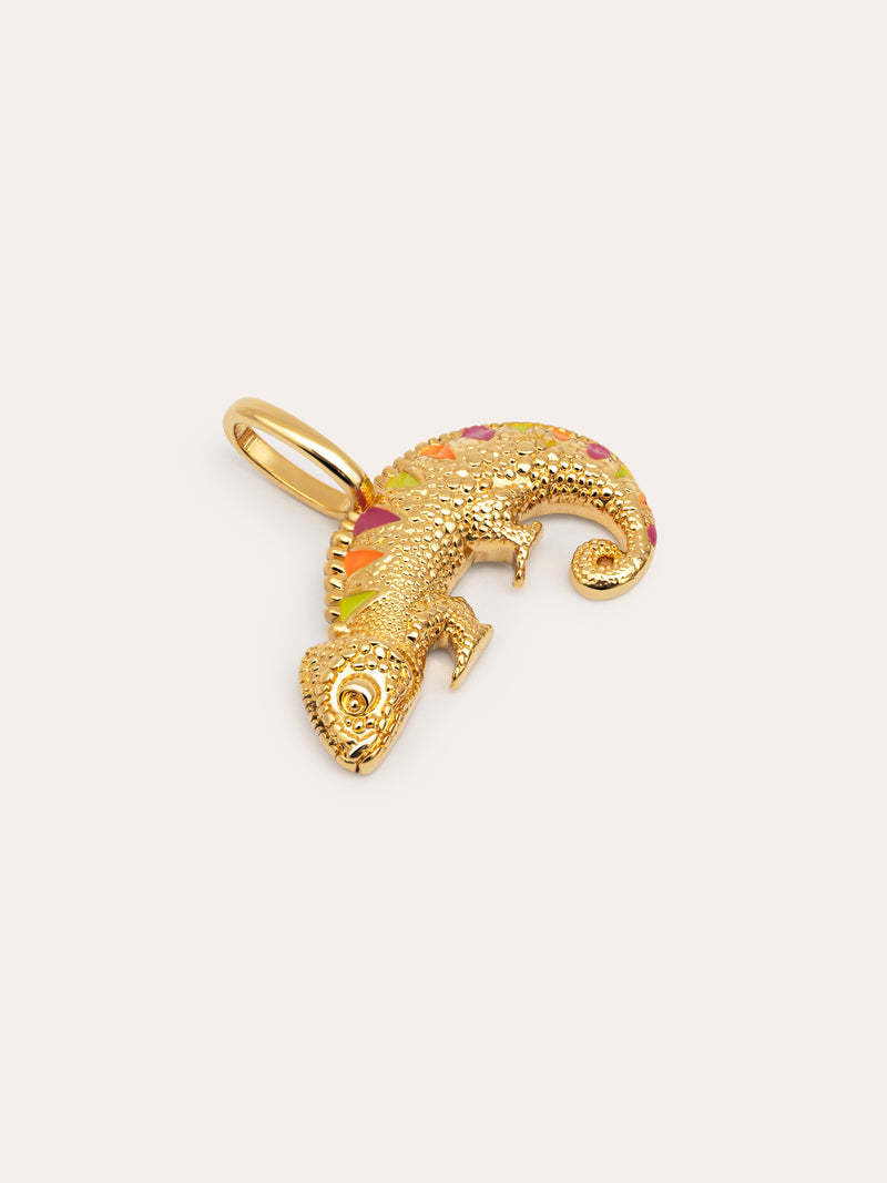 Chamaleon Enamel Lima Gold Charm