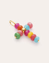 Charm Cruz Color Stones Acero Baño Oro