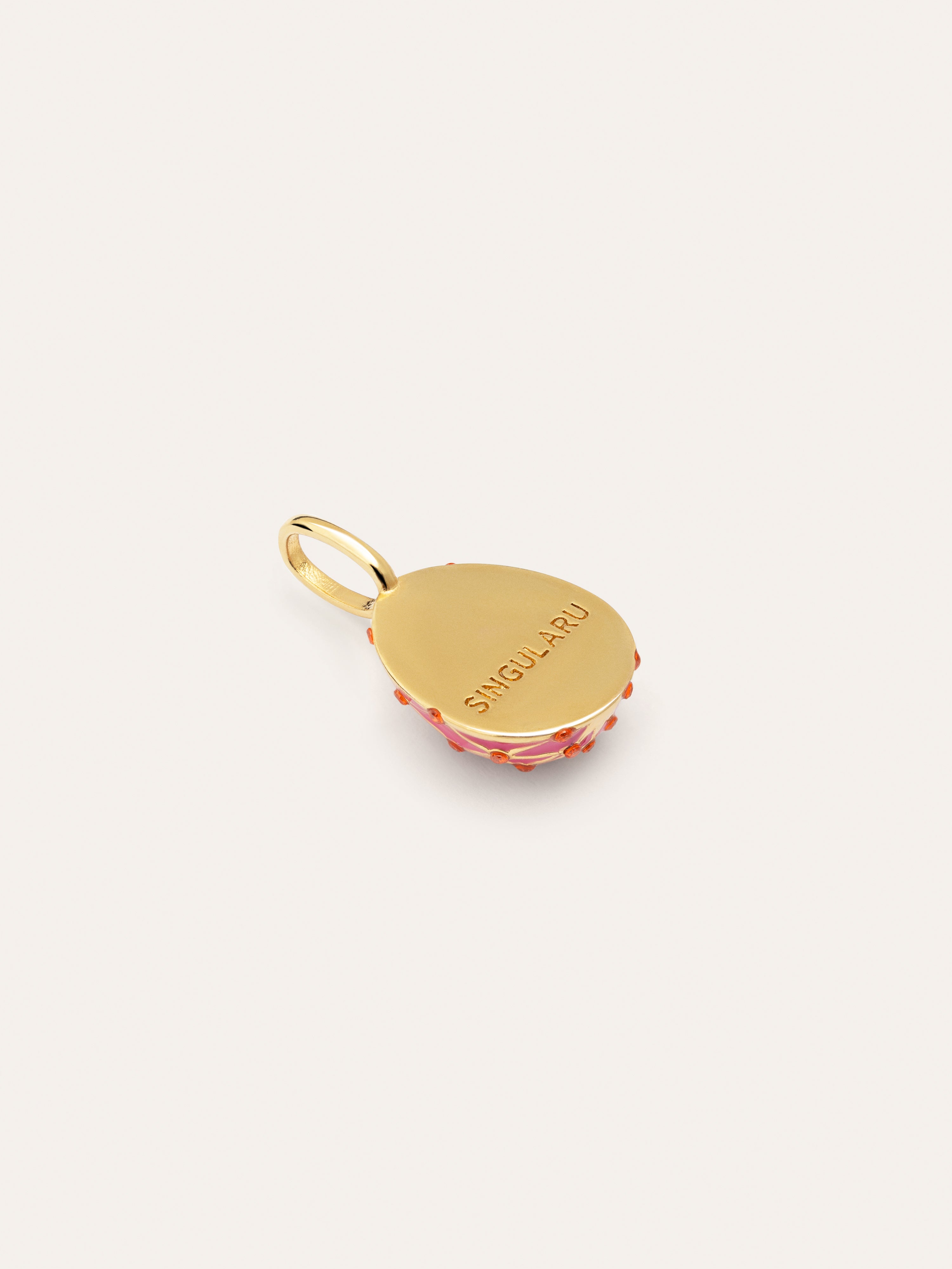 Charm Easter Egg Pink Baño Oro